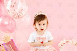 生日写真粉色少女,生日写真里的甜蜜时光”